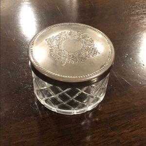 Silver and cut crystal jar